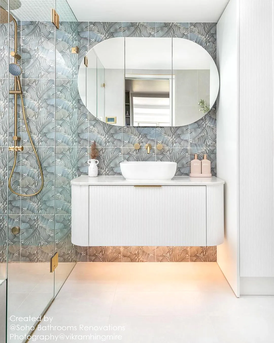 Bondi Satin White Fluted Wall Hung Curve Vanity 1200mm