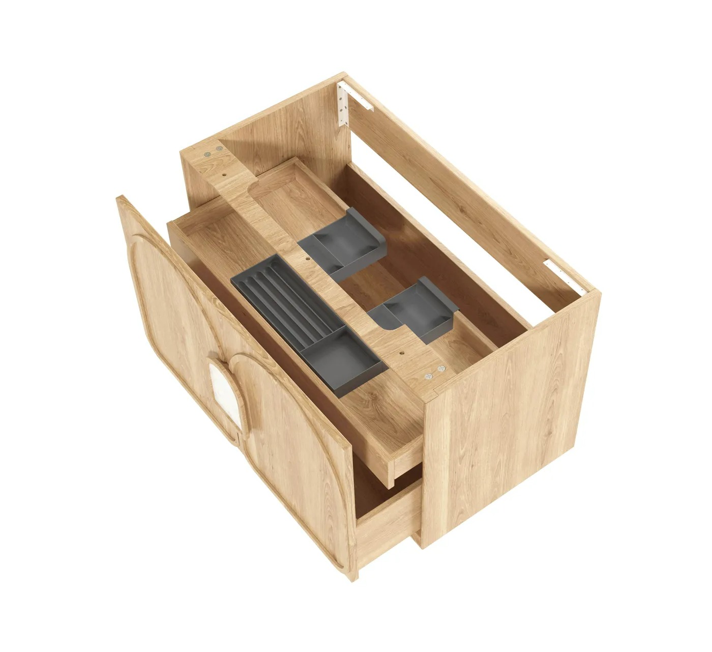 Laguna Mark II 900mm Woodland Oak Wall Hung Vanity Only - Image 9