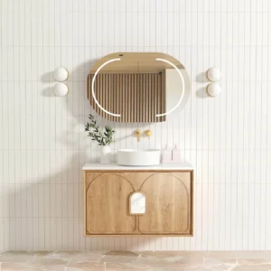 Laguna Mark II 900mm Woodland Oak Wall Hung Vanity Only