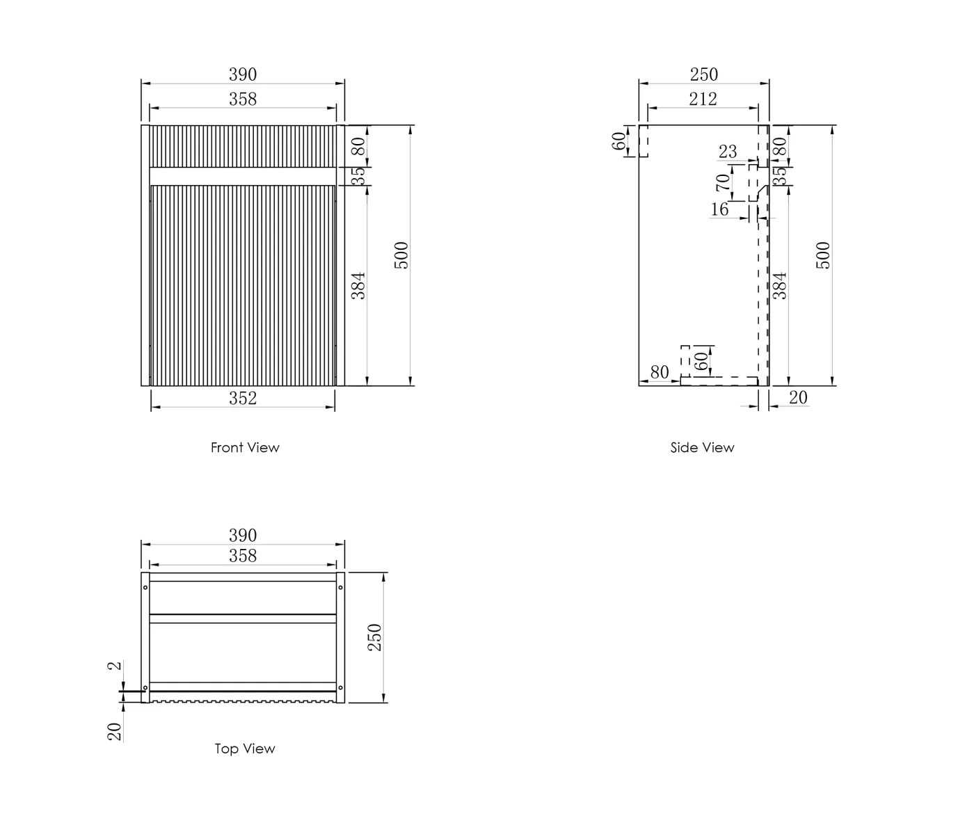 OTTI Mini Ensuite Vanity 400mm Sable Walnut Fluted Vanity - Image 3