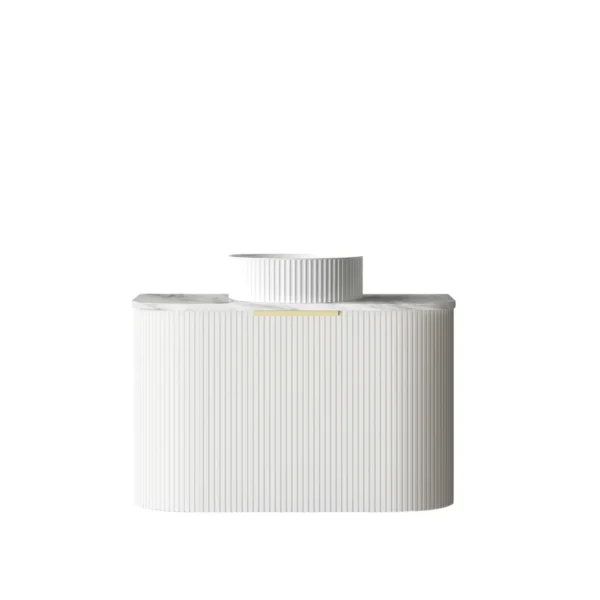 Bondi 750mm Satin White Fluted Wall Hung Curve Vanity (12TH & NTH Only) - Image 4