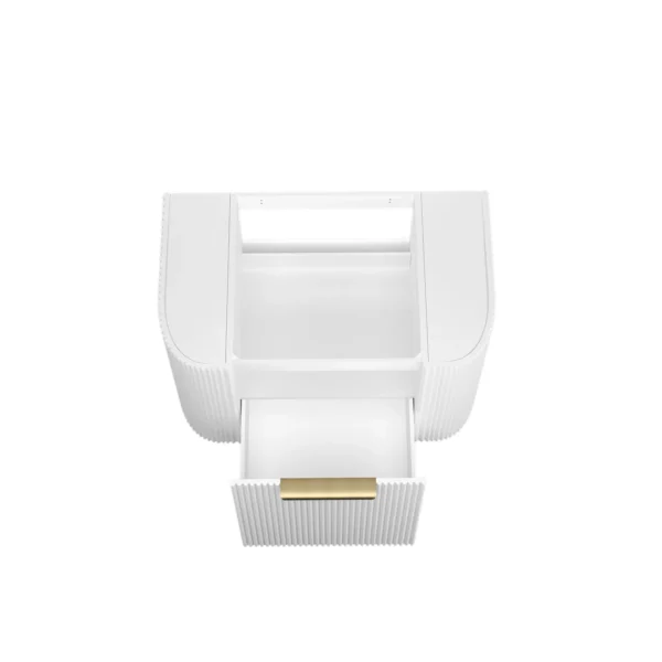 Bondi 750mm Satin White Fluted Wall Hung Curve Vanity (12TH & NTH Only) - Image 6