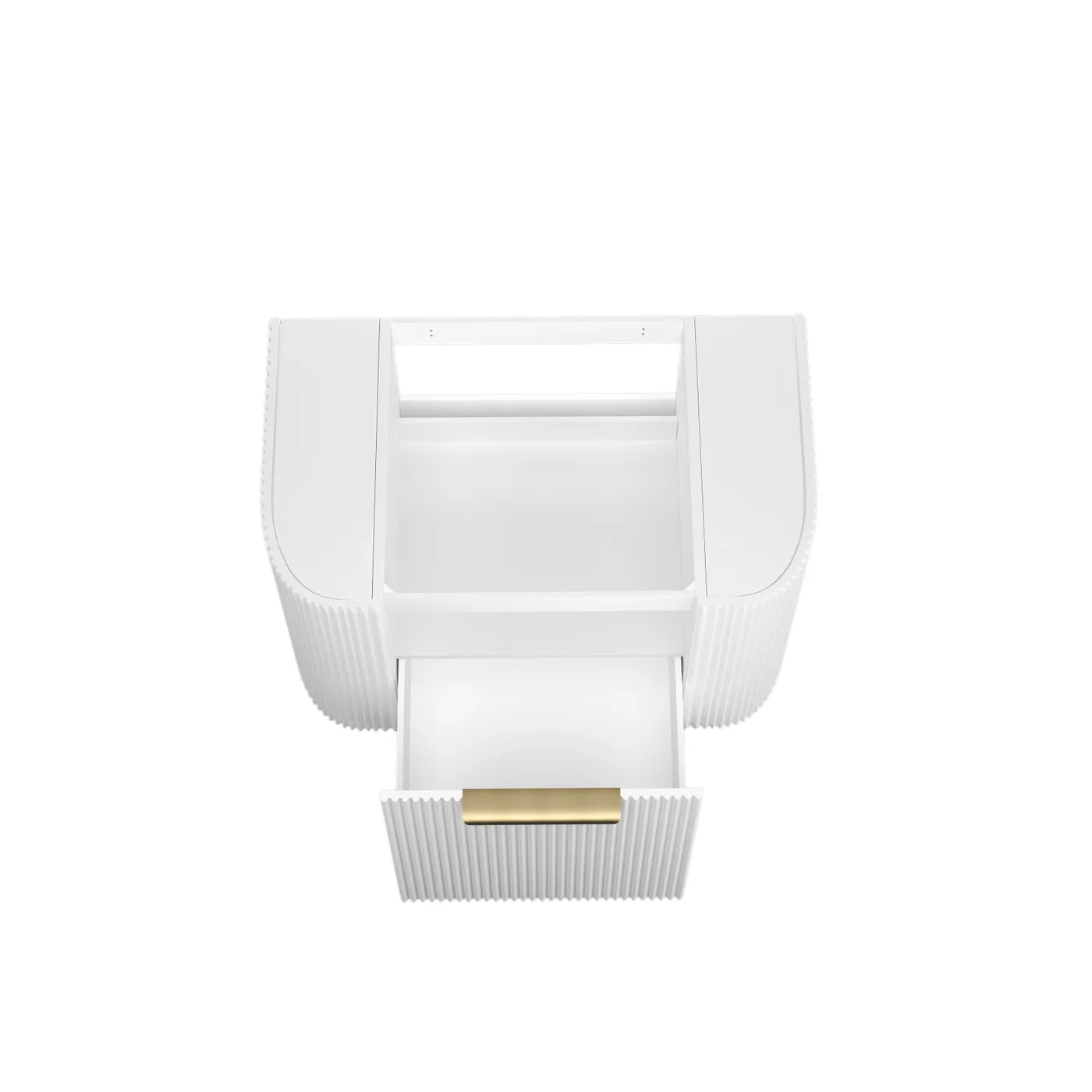 Bondi 750mm Satin White Fluted Wall Hung Curve Vanity (12TH & NTH Only) - Image 6