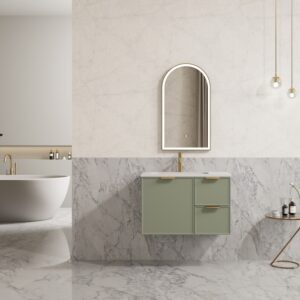 Miami 750mm Olive Green PVC Wall-Hung Vanity