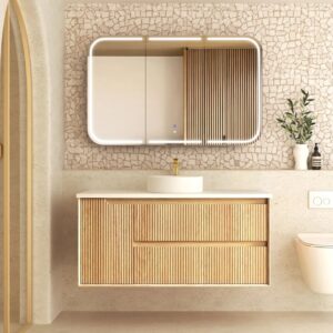 Byron Fluted 1200mm Woodland Oak Wall Hung Vanity