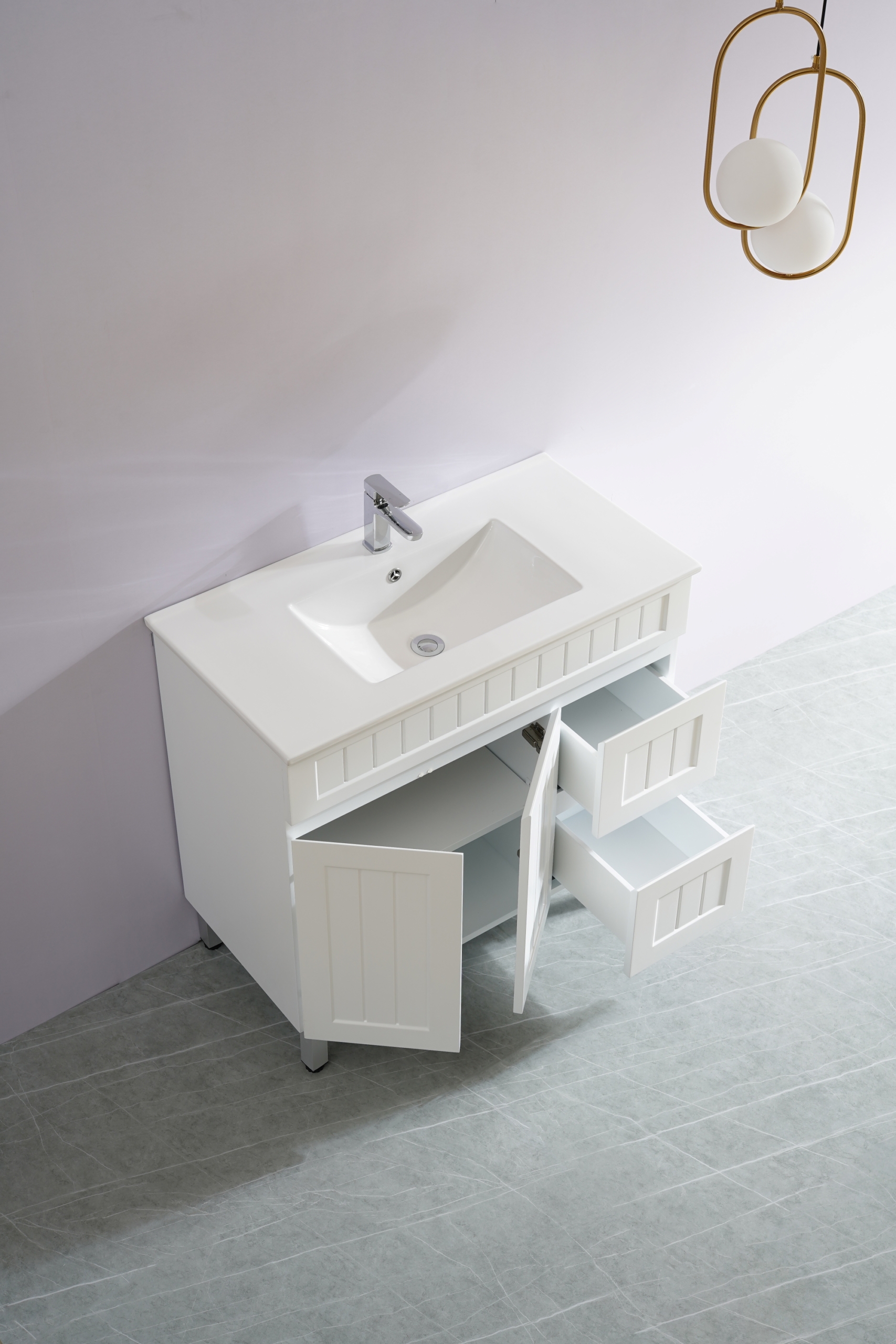 Acacia 900mm Cabinet & Ceramic Basin - Image 4